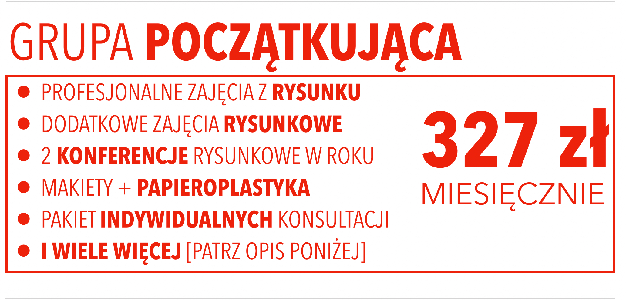 cennik grupa poczatkujaca